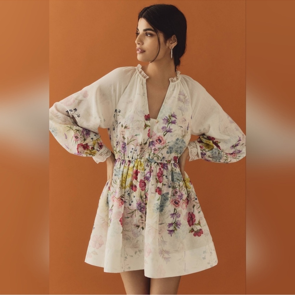 Anthropologie Let Me Be V-Neck A-Line Mini Dress - Picture 2 of 13